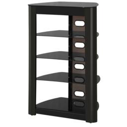 Centurion Supports ZINNIA 5-Shelf Flat Screen TV/Hi-Fi/AV Rack Glass Multimedia Stand in Black - thumbnail 6
