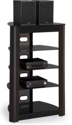 Centurion Supports ZINNIA 5-Shelf Flat Screen TV/Hi-Fi/AV Rack Glass Multimedia Stand in Black - thumbnail 8