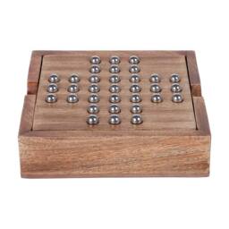 Libra Interiors Pryce Mango Wood Noughts & Crosses & Solitaire Game in Brown - thumbnail 4