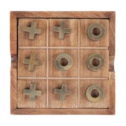 Libra Interiors Pryce Mango Wood Noughts & Crosses & Solitaire Game in Brown - thumbnail 3