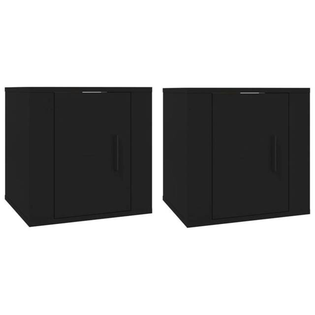 Berkfield Home Wall Mounted TV Cabinets 2 pcs Black 40x34.5x40 cm - image 1
