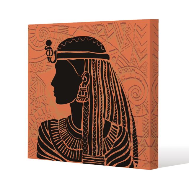 Benjamin Tate Design Egyptian Women on Orange (Canvas Print) / 46 x 46 x 4cm in Natural - Size: 46 x 46 x 4 cm - image 1