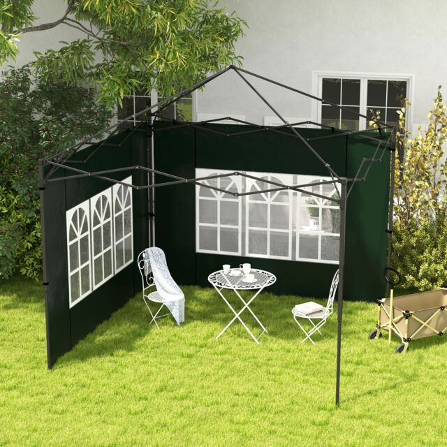 OUTSUNNY Gazebo Side Panels for 3x3(m) or 3x6m Gazebo Canopy, 2 Pack in Green - image 1