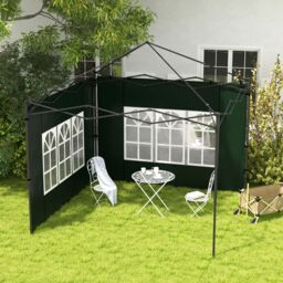 OUTSUNNY Gazebo Side Panels for 3x3(m) or 3x6m Gazebo Canopy, 2 Pack in Green - thumbnail 1
