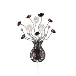 Netlighting (DH) Bonita Wall Lamp 3 Light G4 BrownCrystal NOT LEDCFL Compatible in Brown - thumbnail 1