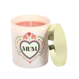 Something Different Mum French Tulip Folk Heart Scented Candle in Light Pink - thumbnail 1