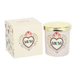 Something Different Mum French Tulip Folk Heart Scented Candle in Light Pink - thumbnail 2