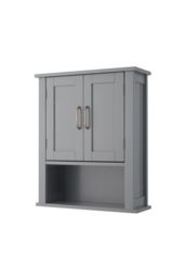Teamson Home Mercer Wooden Bathroom Furniture Wall Medicine Storage Cabinet in Grey - thumbnail 2