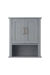 Teamson Home Mercer Wooden Bathroom Furniture Wall Medicine Storage Cabinet in Grey - thumbnail 5