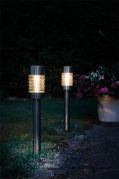 Luxform LED Solar Torino Post Light - Pack of 2 in Metallic Silver - thumbnail 3