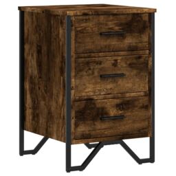 Berkfield Home Bedside Cabinet Smoked Oak 40x41x60 cm Engineered Wood in Brown - Size: 40 x 41 x 60 cm - thumbnail 2
