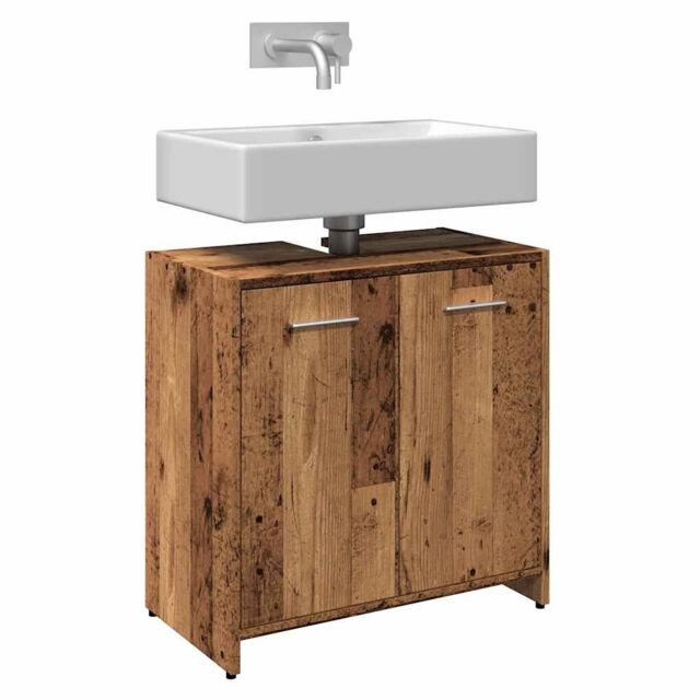 Berkfield Home Bathroom Sink Cabinet Old Wood 60x33x60 cm Engineered Wood in Brown - Size: 60 x 33 x 60 cm - image 1