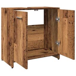 Berkfield Home Bathroom Sink Cabinet Old Wood 60x33x60 cm Engineered Wood in Brown - Size: 60 x 33 x 60 cm - thumbnail 6