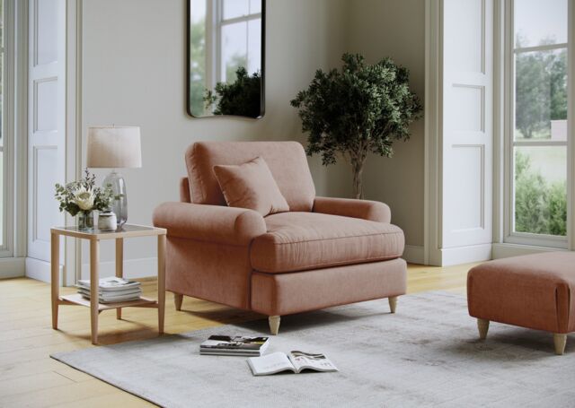 The Great Sofa Company Beatrice Armchair Faro Coral in Pink