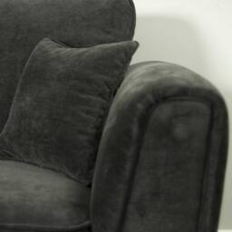 Furnishings For Less UK Ascot Large 3 Seater Sofa Chenille Fabric Charcoal Couch - thumbnail 3