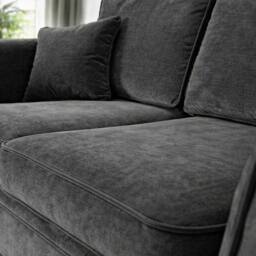 Furnishings For Less UK Ascot Large 3 Seater Sofa Chenille Fabric Charcoal Couch - thumbnail 6