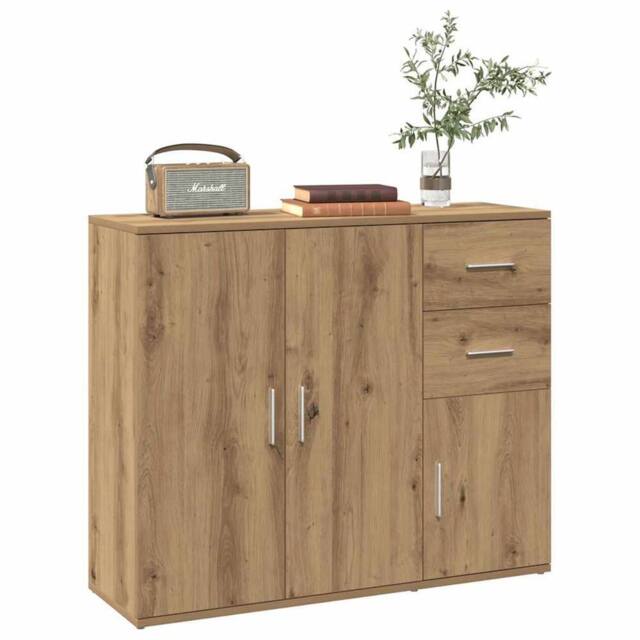 Berkfield Home Sideboard Artisan Oak 91x29.5x75 cm Engineered Wood in Brown - image 1