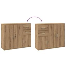 Berkfield Home Sideboard Artisan Oak 91x29.5x75 cm Engineered Wood in Brown - thumbnail 7