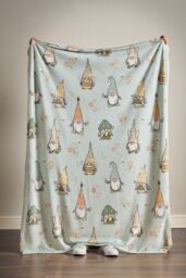 Catherine Lansfield 'Spring Gonks' Cosy Fleece Blanket Throw in Light Green - Size: 130 cm x 170 cm - thumbnail 2
