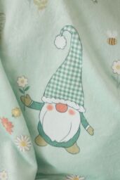 Catherine Lansfield 'Spring Gonks' Cosy Fleece Blanket Throw in Light Green - Size: 130 cm x 170 cm - thumbnail 4
