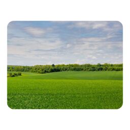 Benjamin Tate Design Summer landscape with hilly green field & forest in the distance Designer Blanket in Natural - Size: 120 cm x 150 cm - thumbnail 1