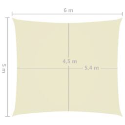 Berkfield Home Sunshade Sail Oxford Fabric Rectangular 5x6 m Cream in Beige - thumbnail 6