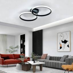 Goeco LED Ceiling Light, Dimmable, Modern, 38W, for Bedroom, Living Room in Black - thumbnail 4