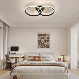 Goeco LED Ceiling Light, Dimmable, Modern, 38W, for Bedroom, Living Room in Black - thumbnail 3