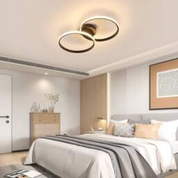 Goeco LED Ceiling Light, Dimmable, Modern, 38W, for Bedroom, Living Room in Black - thumbnail 2