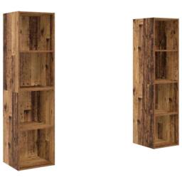 Berkfield Home TV Cabinet 2 pcs Brown 37 x 37 x 142.5 cm Engineered wood - thumbnail 1