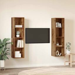 Berkfield Home TV Cabinet 2 pcs Brown 37 x 37 x 142.5 cm Engineered wood - thumbnail 4