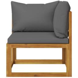 Berkfield Home Beautiful 2-seater Garden Bench with Dark Grey Cushions (UK/IE/FI in Brown