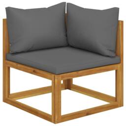 Berkfield Home Beautiful 2-seater Garden Bench with Dark Grey Cushions (UK/IE/FI in Brown - thumbnail 3