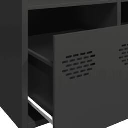 Berkfield Home Sideboard Black 101.5x39x73.5 cm Cold-rolled Steel - thumbnail 9