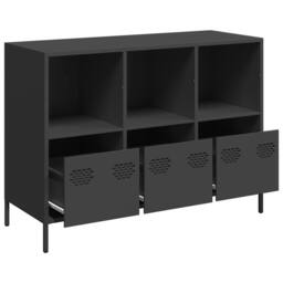 Berkfield Home Sideboard Black 101.5x39x73.5 cm Cold-rolled Steel - thumbnail 4