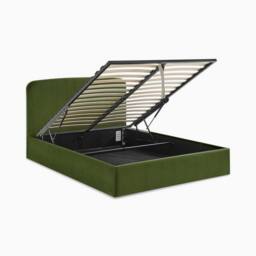 FurnitureboxUK Amelie Green Velvet Ottoman Double Bed Frame - Size: King - thumbnail 6