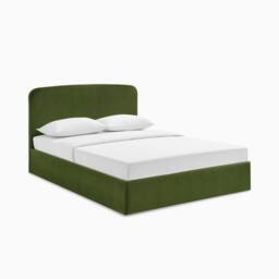 FurnitureboxUK Amelie Green Velvet Ottoman Double Bed Frame - Size: King - thumbnail 2