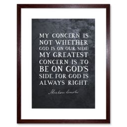 "Artery8 Wall Art Print Slate Quote Abraham Lincoln Gods Side Artwork Framed 9X7 Inch in Brown - Size: W7"" x H9""" - thumbnail 1