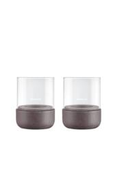 Blomus Set of 2 CALMA Lantern Size XS - Cedar Wood in Brown - thumbnail 1