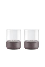 Blomus Set of 2 CALMA Lantern Size XS - Cedar Wood in Brown - thumbnail 2
