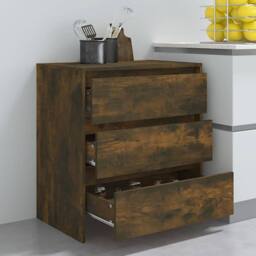 Berkfield Home Sideboard Smoked Oak 70x41x75 cm Engineered Wood in Brown - Size: 70 x 41 x 75 cm - thumbnail 8
