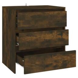 Berkfield Home Sideboard Smoked Oak 70x41x75 cm Engineered Wood in Brown - Size: 70 x 41 x 75 cm - thumbnail 5