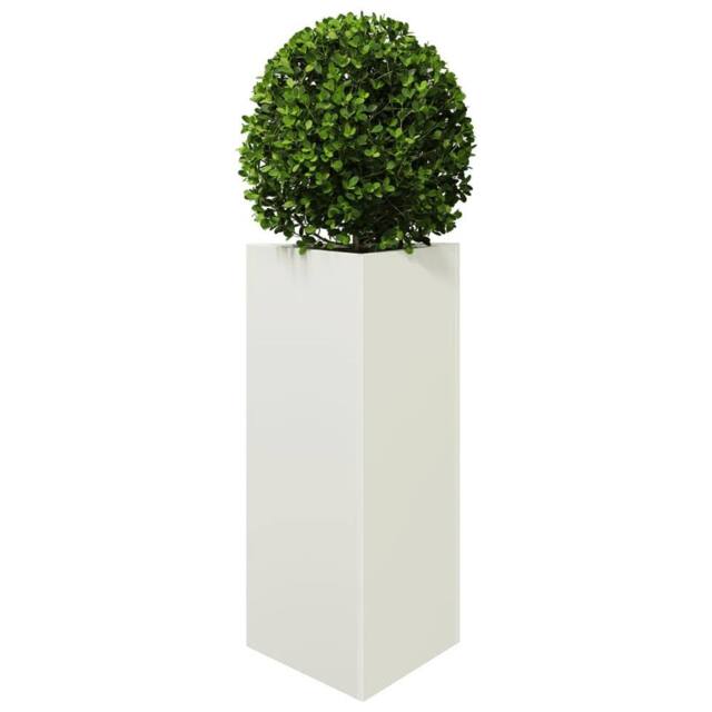 Berkfield Home Durable Garden Planter White Triangular 40x34.5x70 cm Steel - image 1