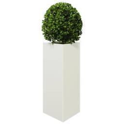 Berkfield Home Durable Garden Planter White Triangular 40x34.5x70 cm Steel - thumbnail 1