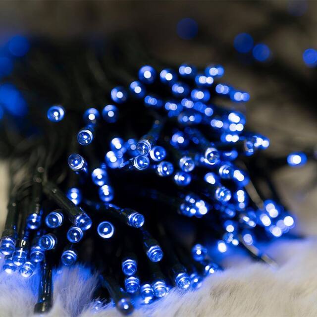 Voltico 250 Solar Powered LED Fairy Lights - Blue, Orange or White in Blue - image 1