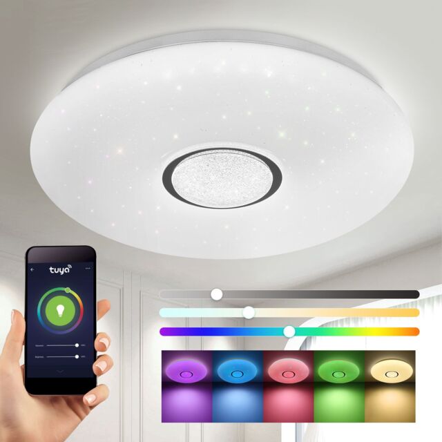 Harper Living LED Smart Ceiling Light, 24 Watts RGB CCT 2700K-6500K, Dimmable in White - image 1