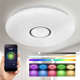 Harper Living LED Smart Ceiling Light, 24 Watts RGB CCT 2700K-6500K, Dimmable in White - thumbnail 1