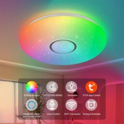 Harper Living LED Smart Ceiling Light, 24 Watts RGB CCT 2700K-6500K, Dimmable in White - thumbnail 2