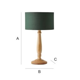 ValueLights Victoria Light Wood Traditional Table Lamp with Fabric Drum Shade & LED Bulb in Green - thumbnail 8