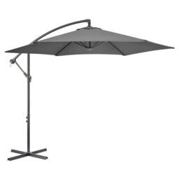 Christow Banana Parasol 3m Large Garden Umbrella Crank Handle Grey Navy Cream Taupe - thumbnail 1